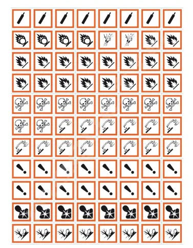 Safety Labels (Sheet of 88 self-adhesive danger symbols)